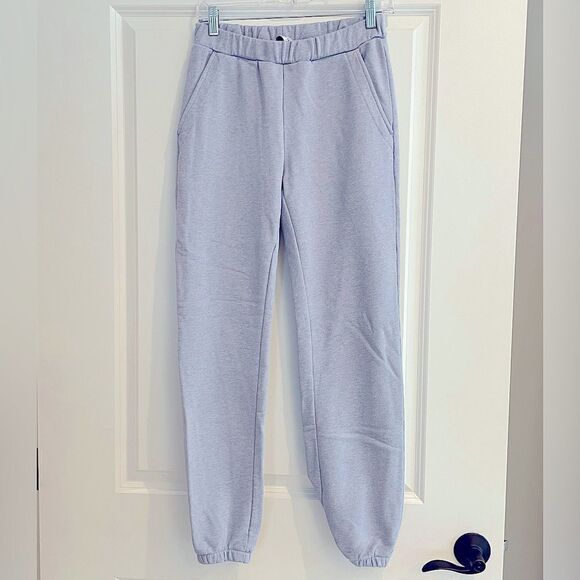 EUC Something Navy Jogger Sweatpants Metallic Light Blue Size M - Picture 1 of 5